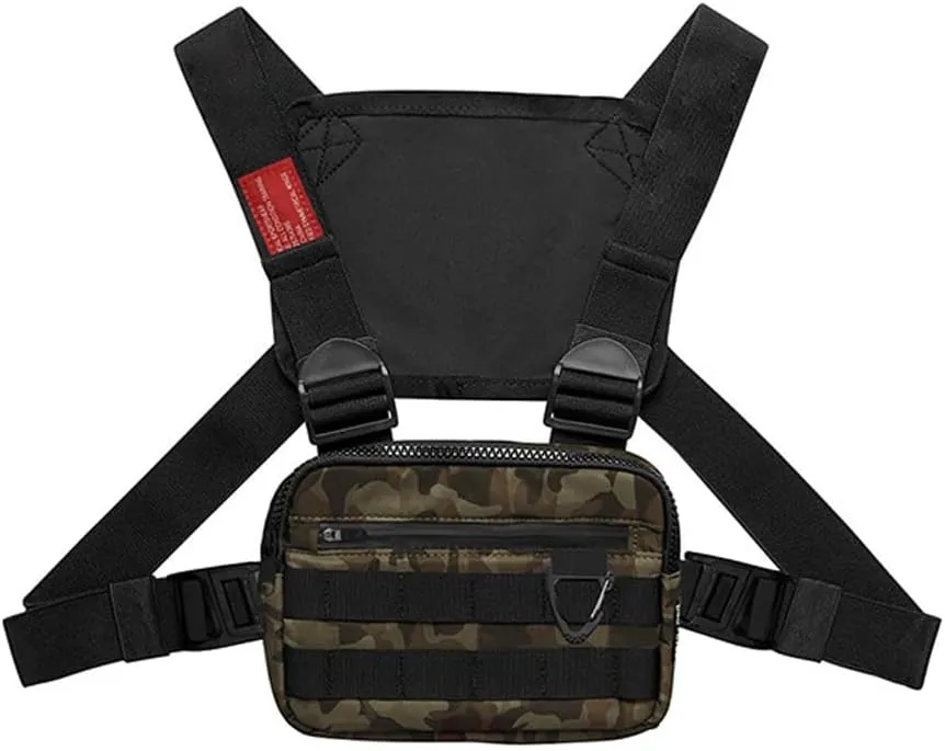Chest Bags,Tracffy Shoulder Bag Front Pack Chest Rig Crossbody Backpack,Outdoor Streetwear Chest Pocket Bag(camo,M)