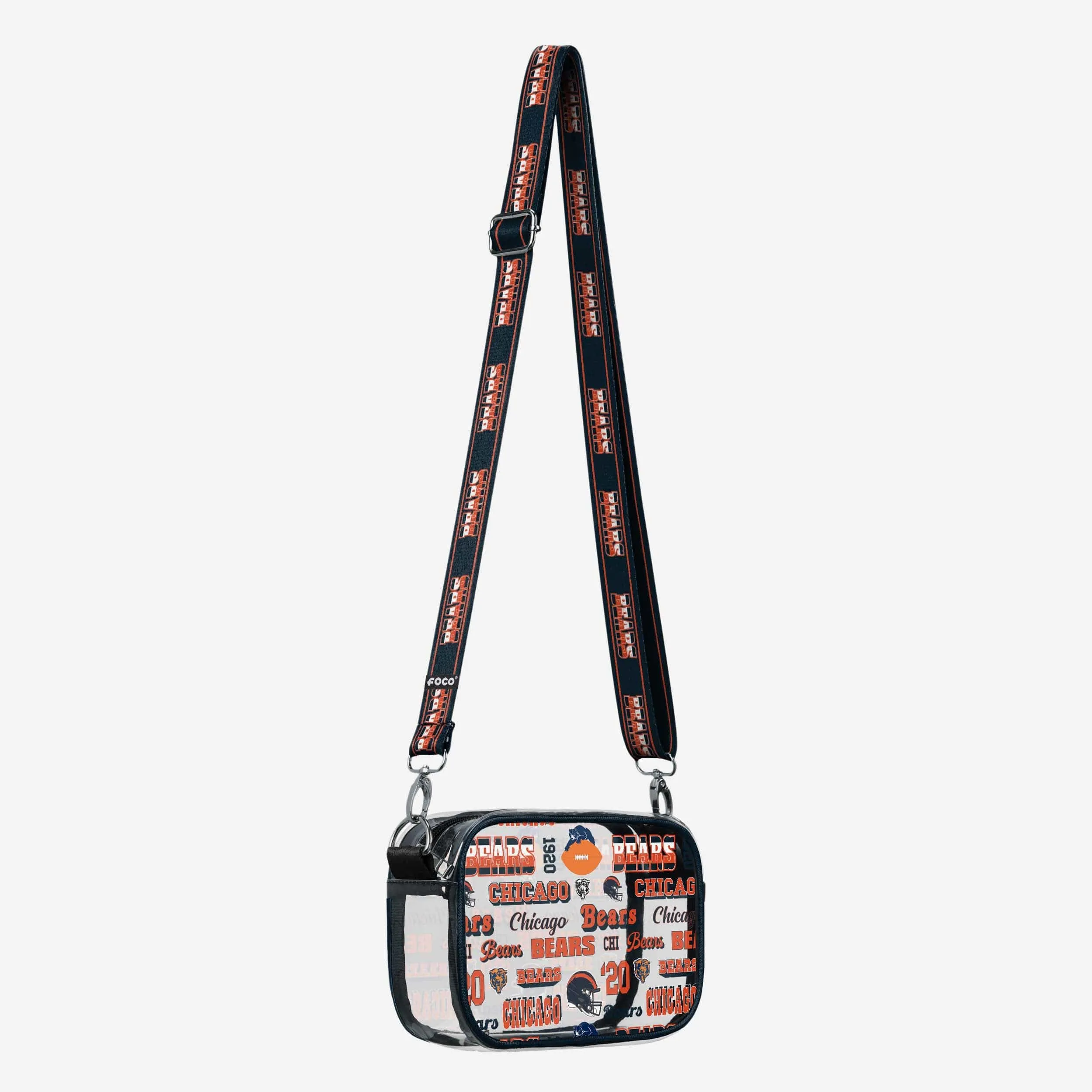 Chicago Bears Repeat Retro Print Clear Crossbody Bag