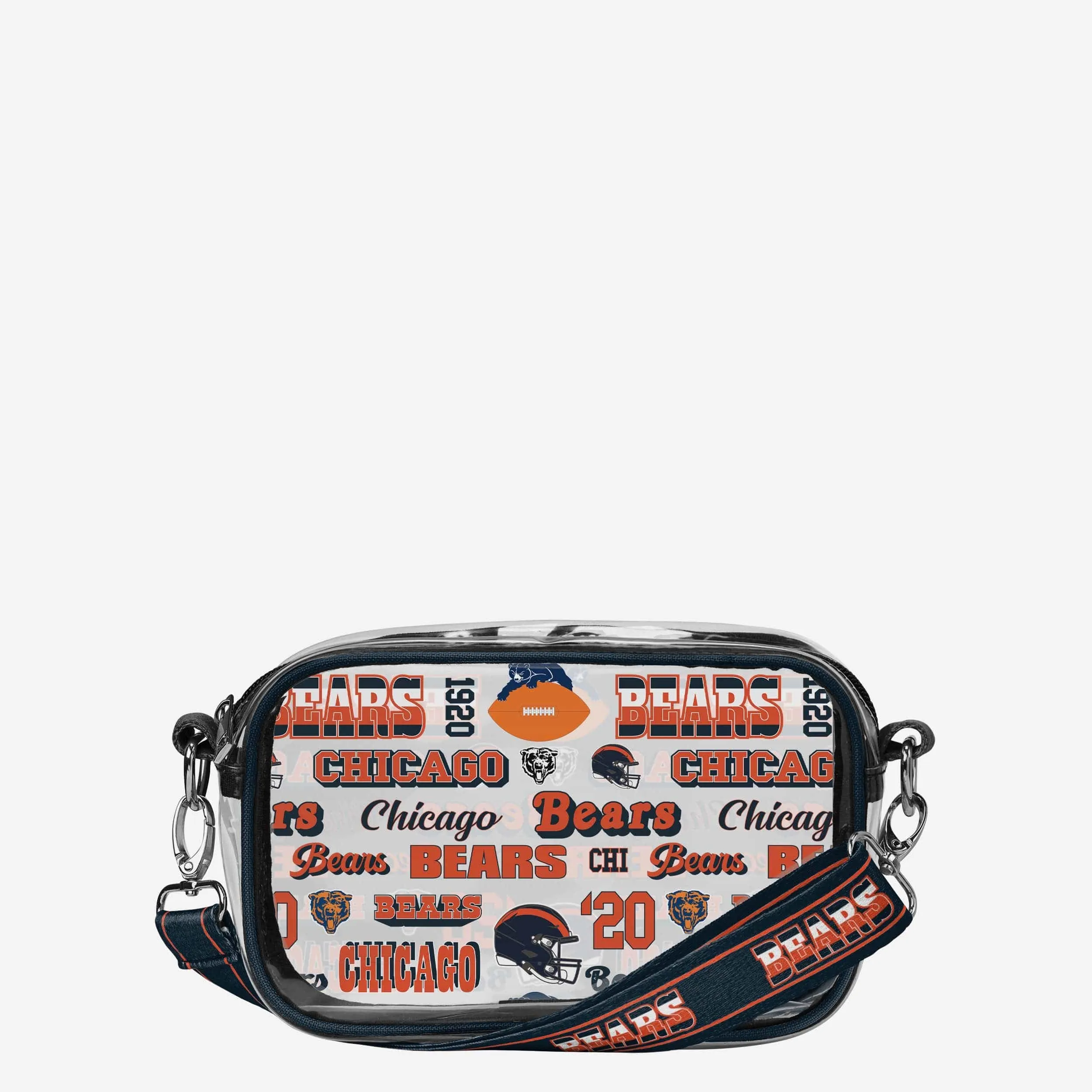 Chicago Bears Repeat Retro Print Clear Crossbody Bag