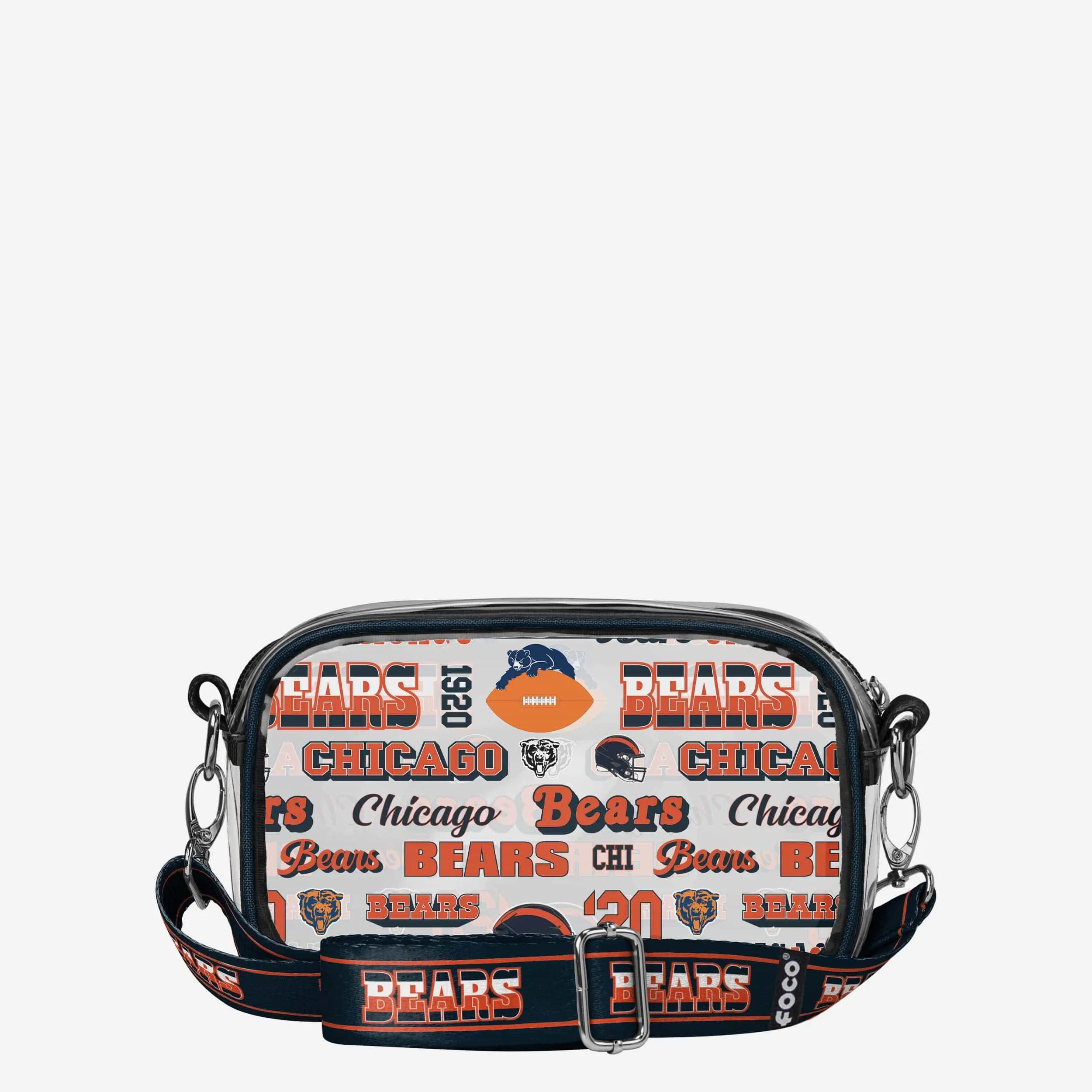 Chicago Bears Repeat Retro Print Clear Crossbody Bag