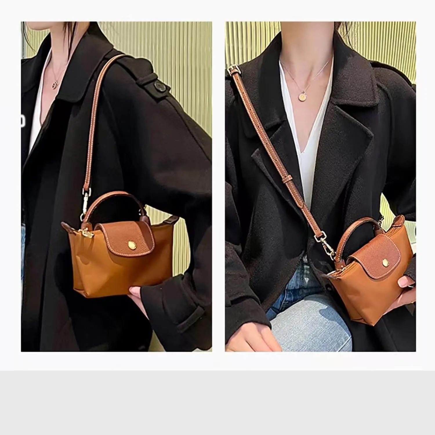 Chispee Purse Straps Replacement Crossbody Leather Strap Fit for longchamp,Baguette,Chanel,Coach mini Bag (White)