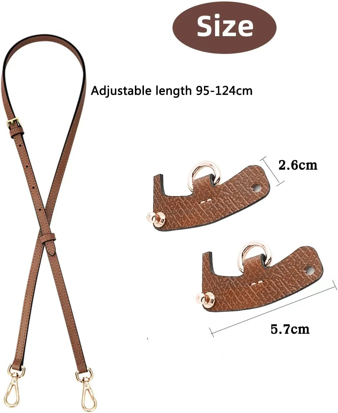 Chispee Purse Straps Replacement Crossbody Leather Strap Fit for longchamp,Baguette,Chanel,Coach mini Bag (White)