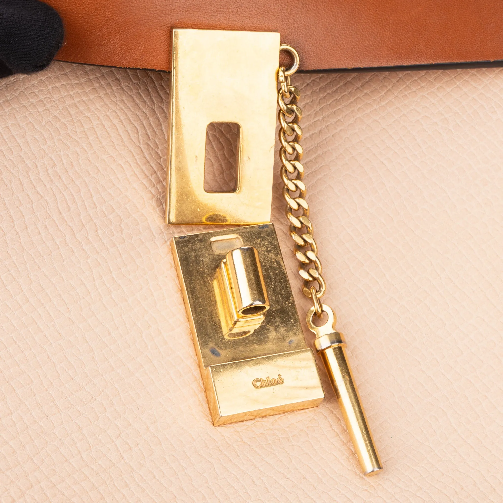 Chloé Bicolor Leather Drew Crossbody Bag