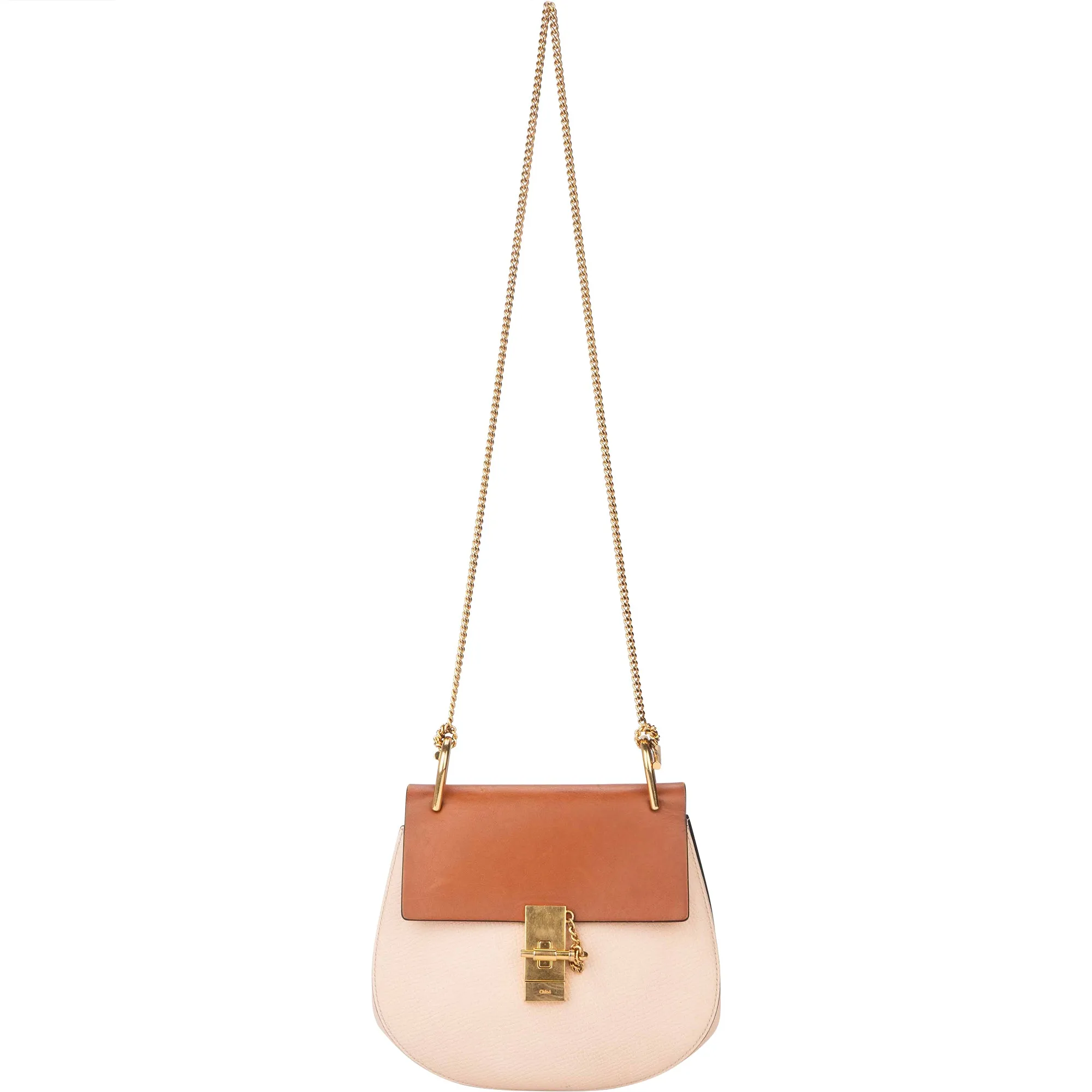 Chloé Bicolor Leather Drew Crossbody Bag
