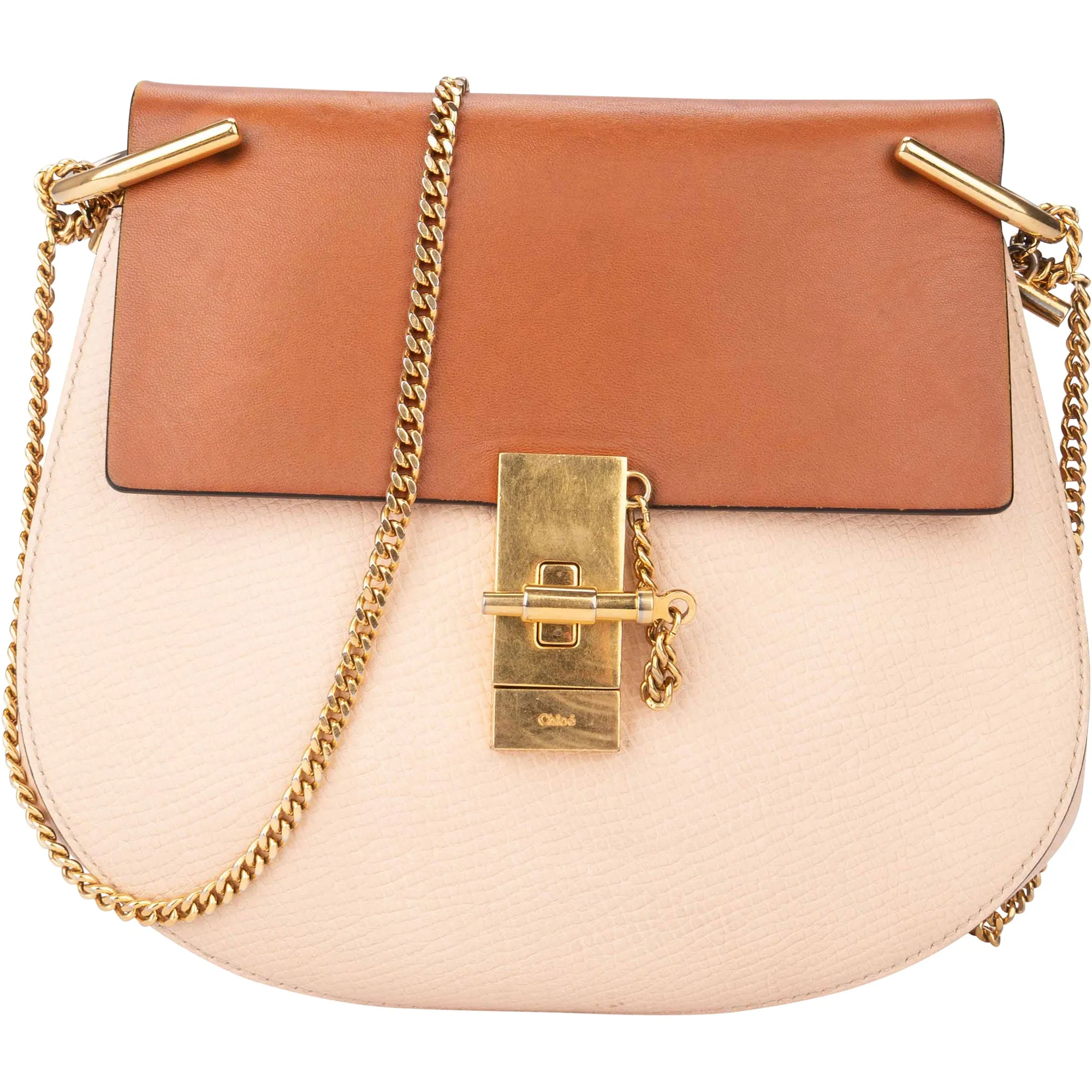 Chloé Bicolor Leather Drew Crossbody Bag