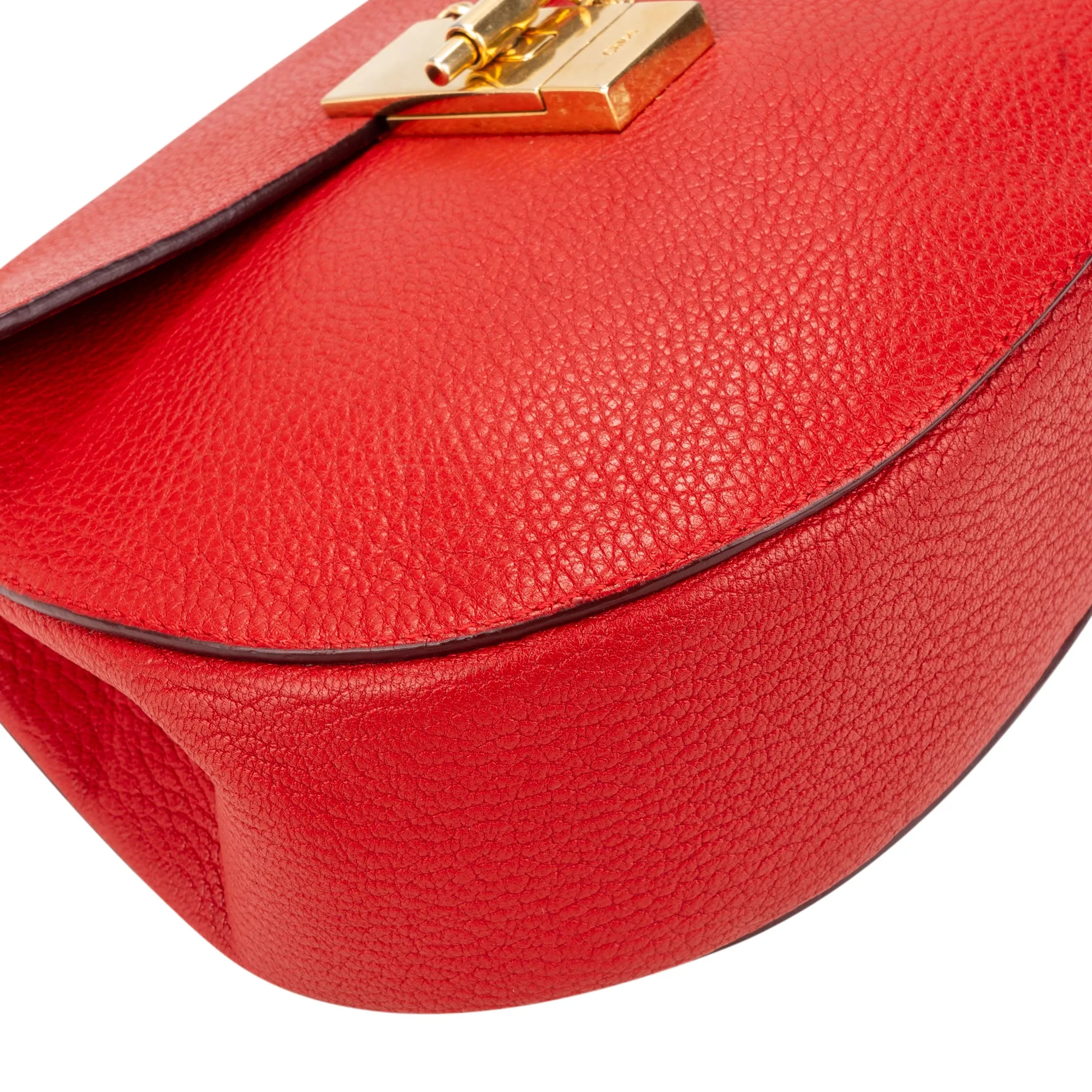 Chloé Rouge Leather Drew Crossbody Bag