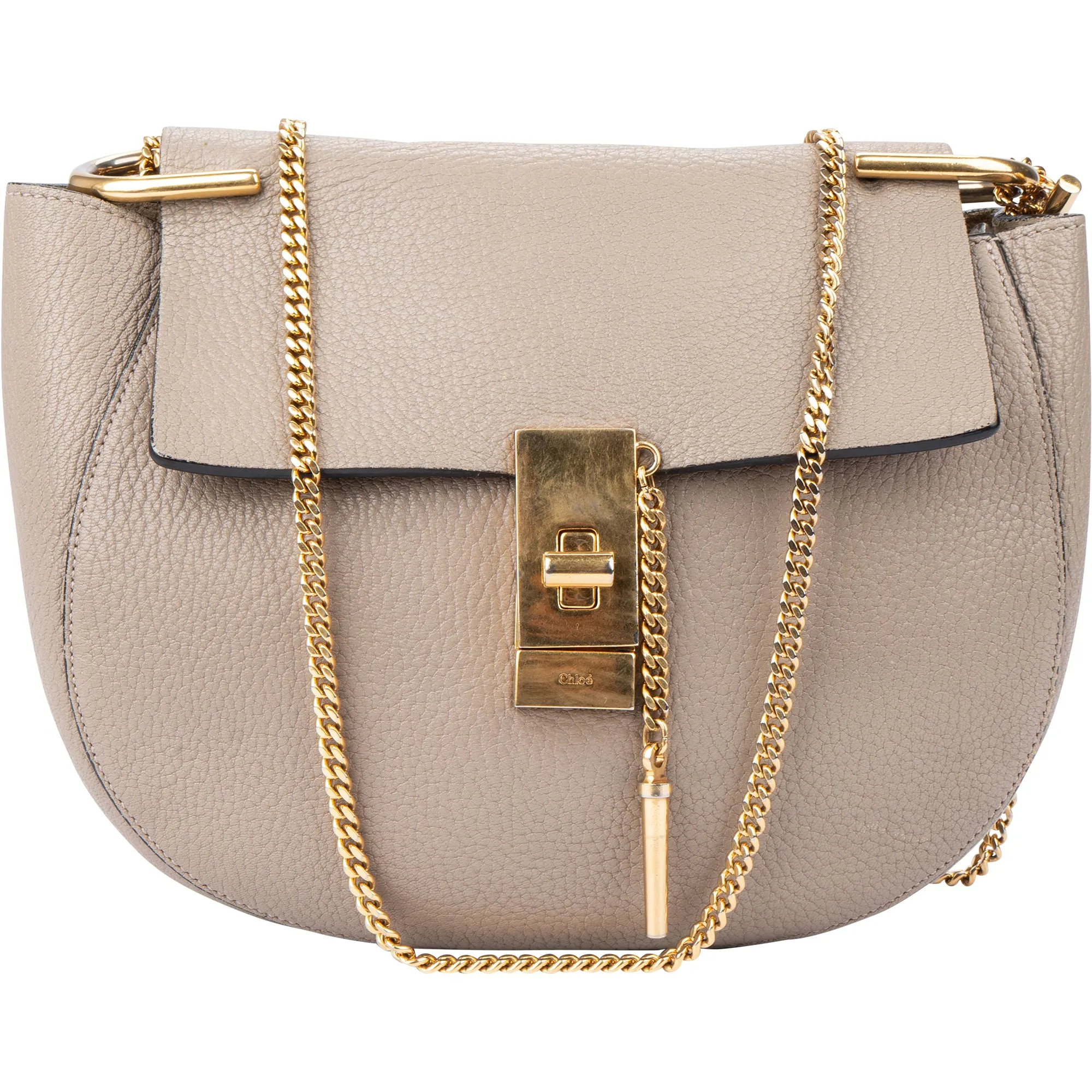 Chloe Leather Drew Chain Flap Crossbody Bag