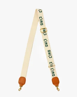 Clare V. Cream/Forest Ciao Crossbody Strap