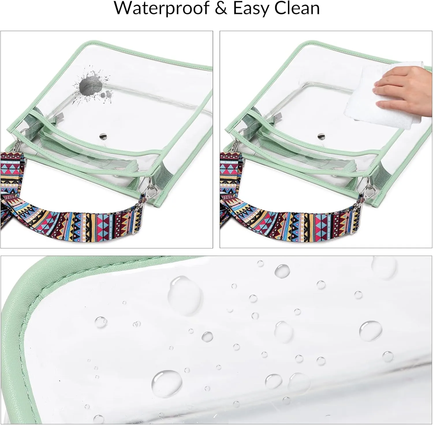 Clear Bag Stadium Approved Clear CrossBody Bag Women Shoulder Handbag Purse