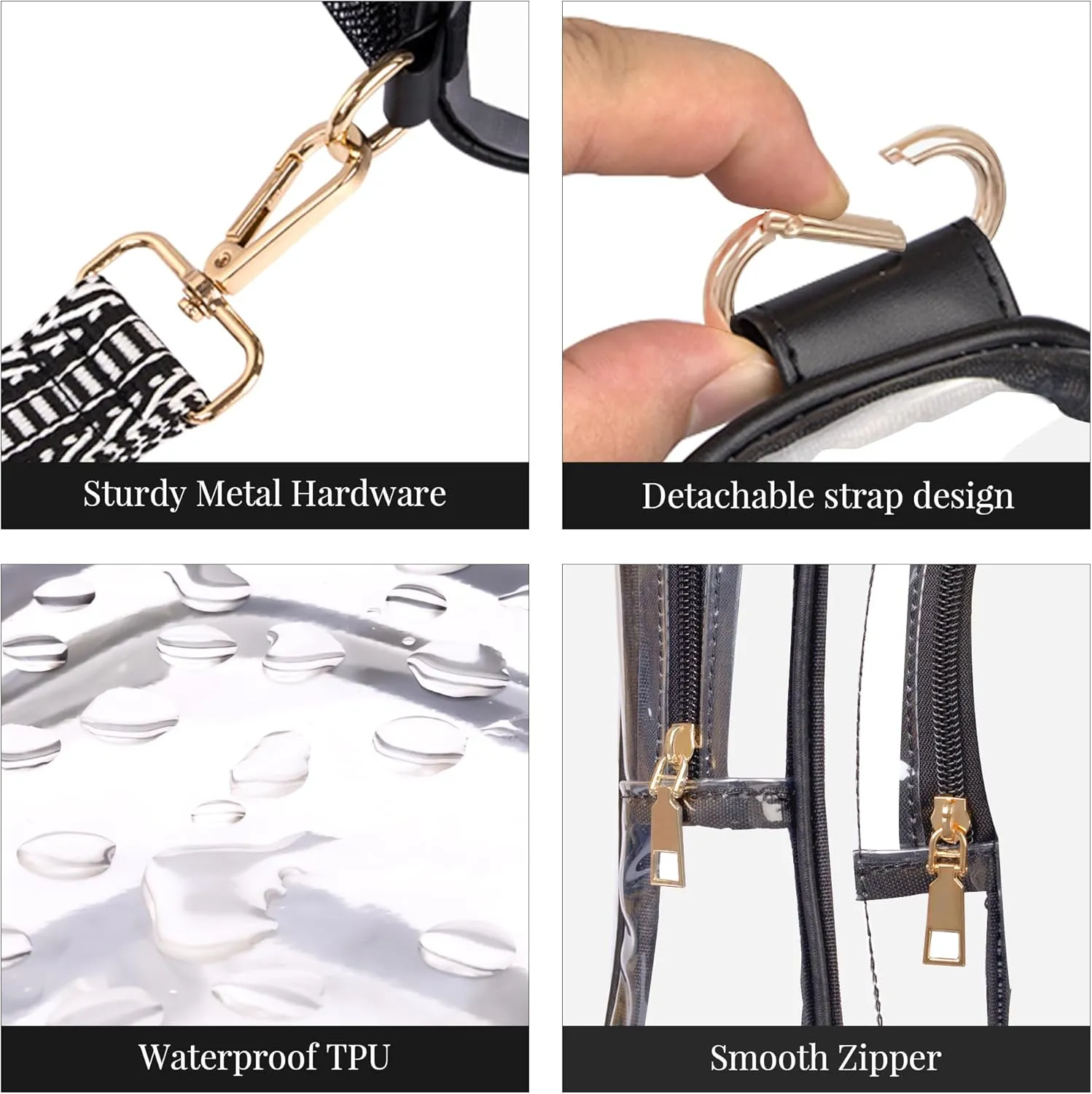 Clear Bag Stadium Approved Crossbody Sling Bag Fanny Pack Backpack Purse for Women Men for Sport Events