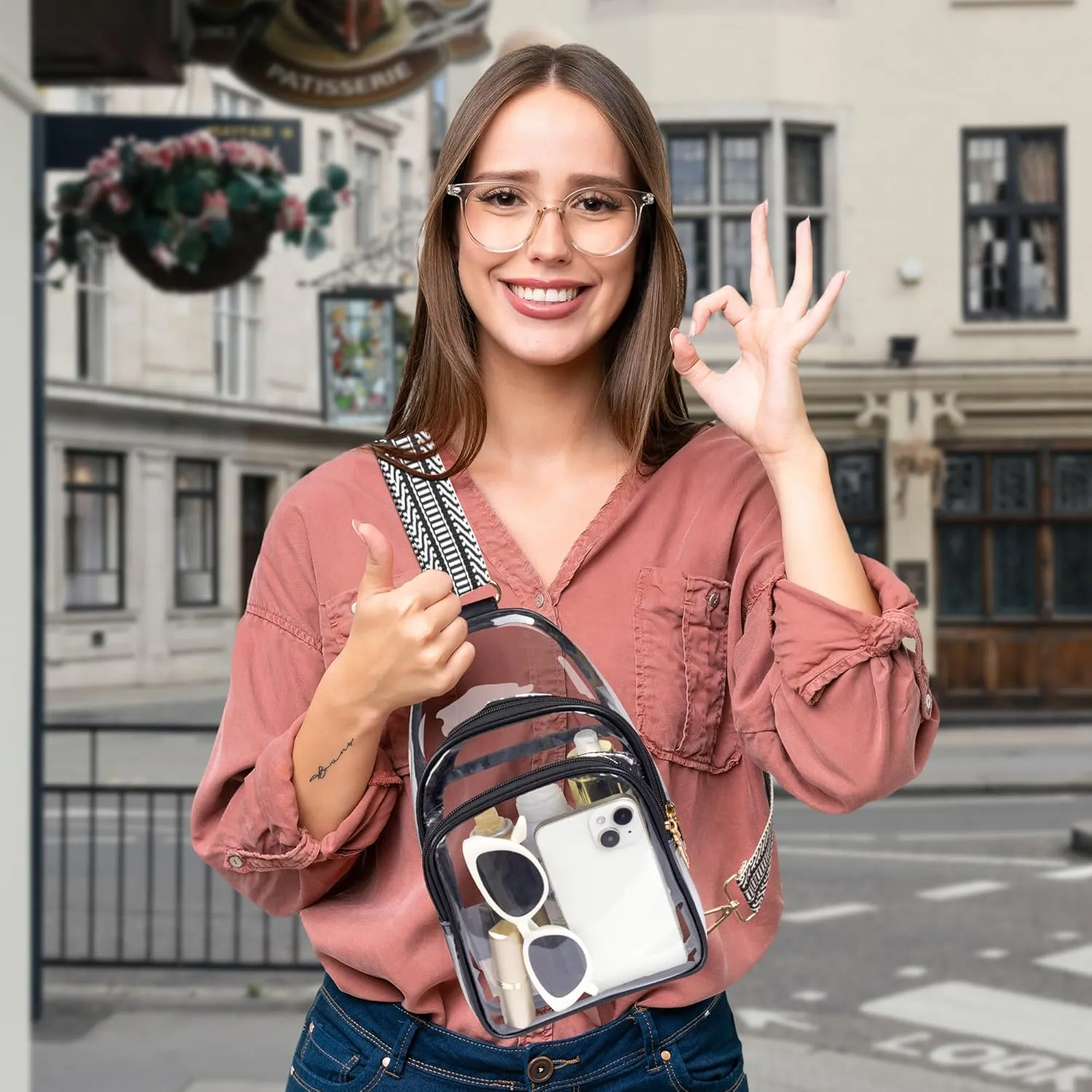 Clear Bag Stadium Approved Crossbody Sling Bag Fanny Pack Backpack Purse for Women Men for Sport Events