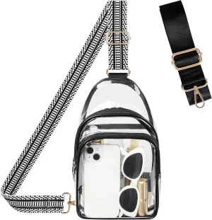 Clear Bag Stadium Approved Crossbody Sling Bag Fanny Pack Backpack Purse for Women Men for Sport Events