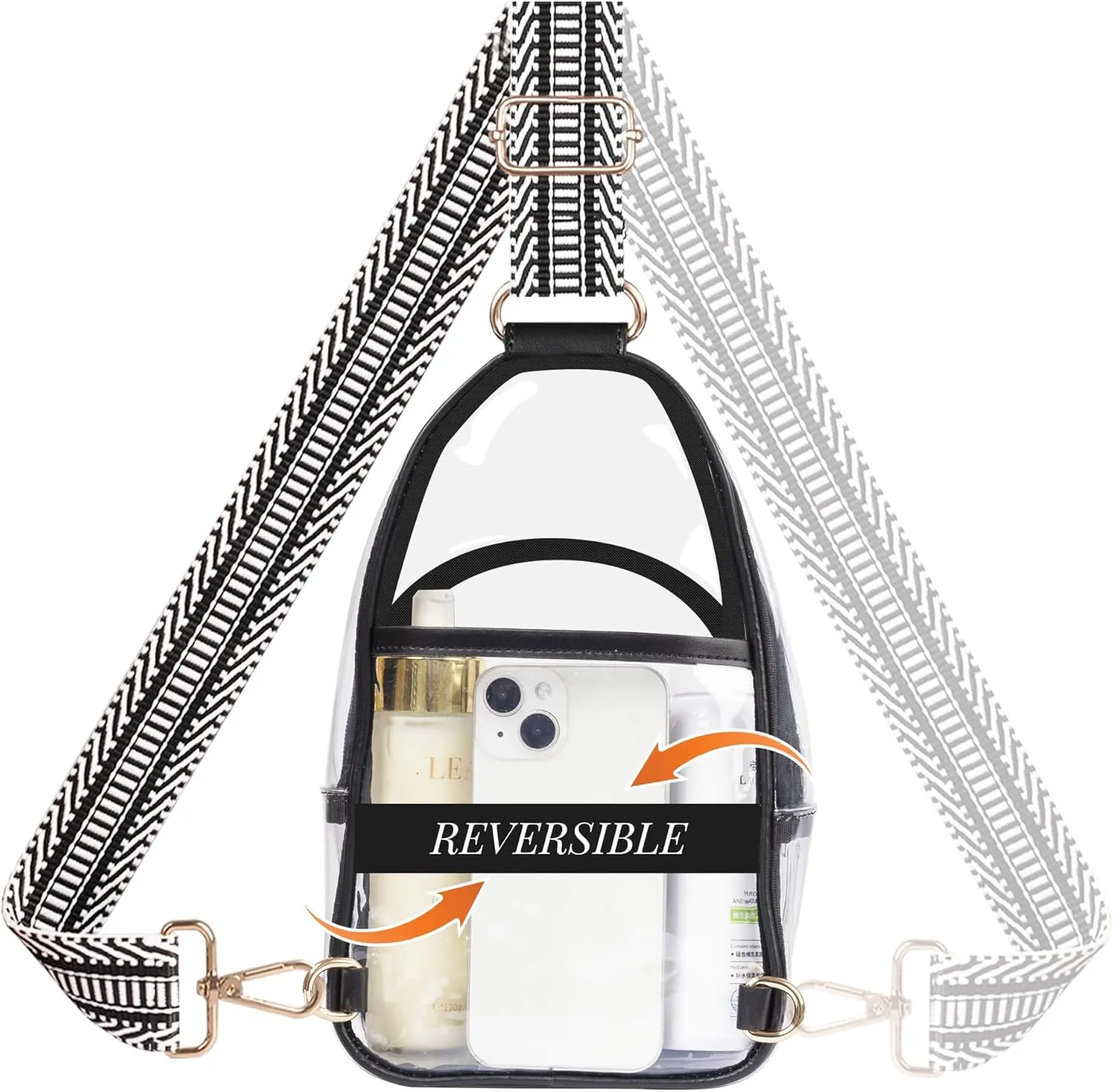 Clear Bag Stadium Approved Crossbody Sling Bag Fanny Pack Backpack Purse for Women Men for Sport Events
