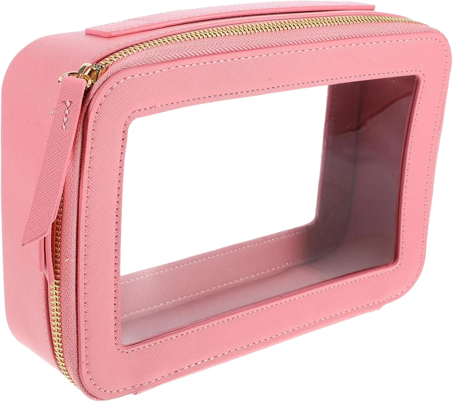 Clear Cosmetic Bag Zippered Makeup Pouch with Handle Travel Toiletry Organizer Material for Easy Access for Daily Use and Travel Essentials Compact Design