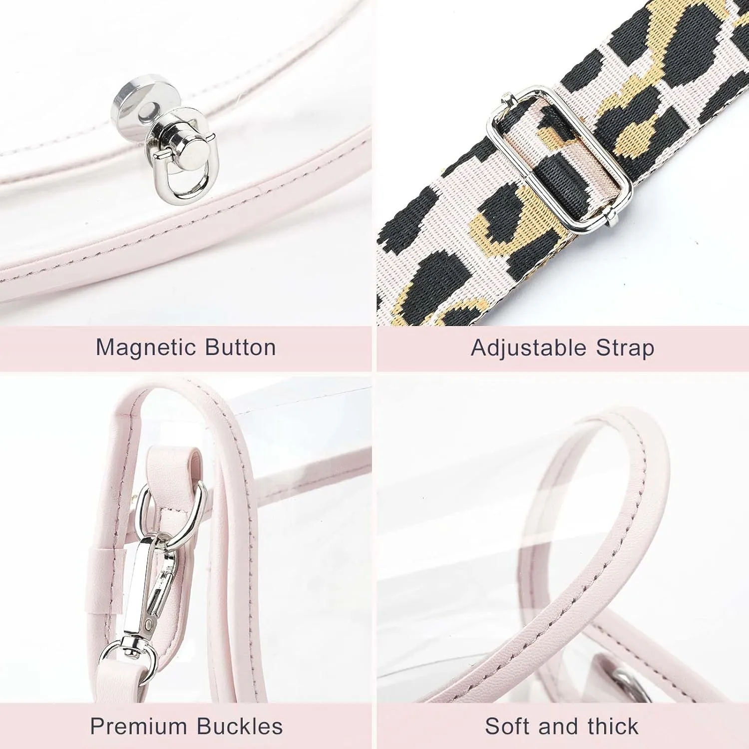 Clear Crossbody Bag Stadium Approved for Women，clear Bags for Stadium Events,clear Purse for Concerts