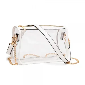 Clear Crossbody Bag With Vegan Leather Trim and Two Removable Straps