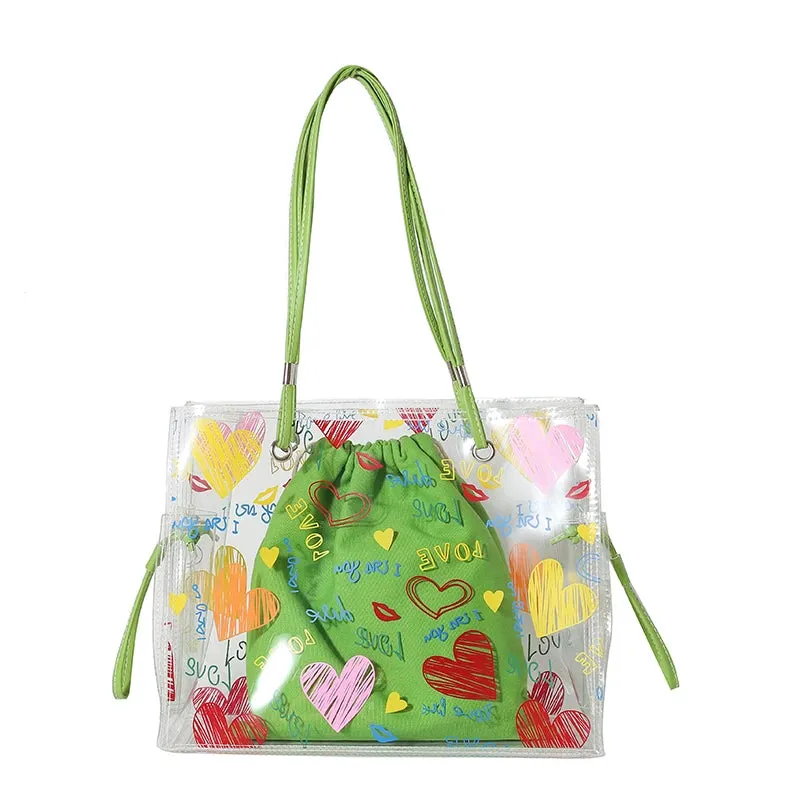 Clear Floral Tote