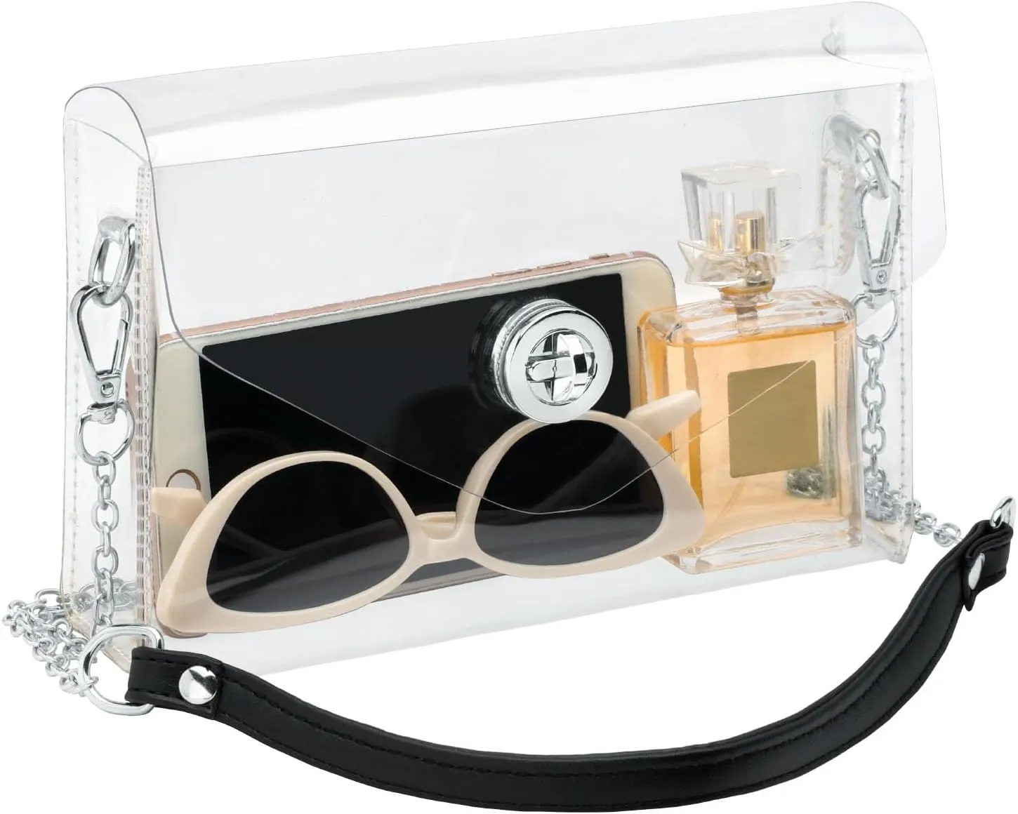 Clear Purse for Women, Stadium Approved Crossbody Bag with 2 Straps for Concerts