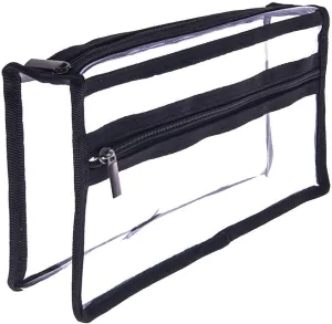 Clear PVC Makeup Bag Transparent Actor Bag Large Cosmetic Organizer Bag Makeup Kits Pouch Travel Make Up Accessories Storage Bag Clear Pencil Pouch Case Bag