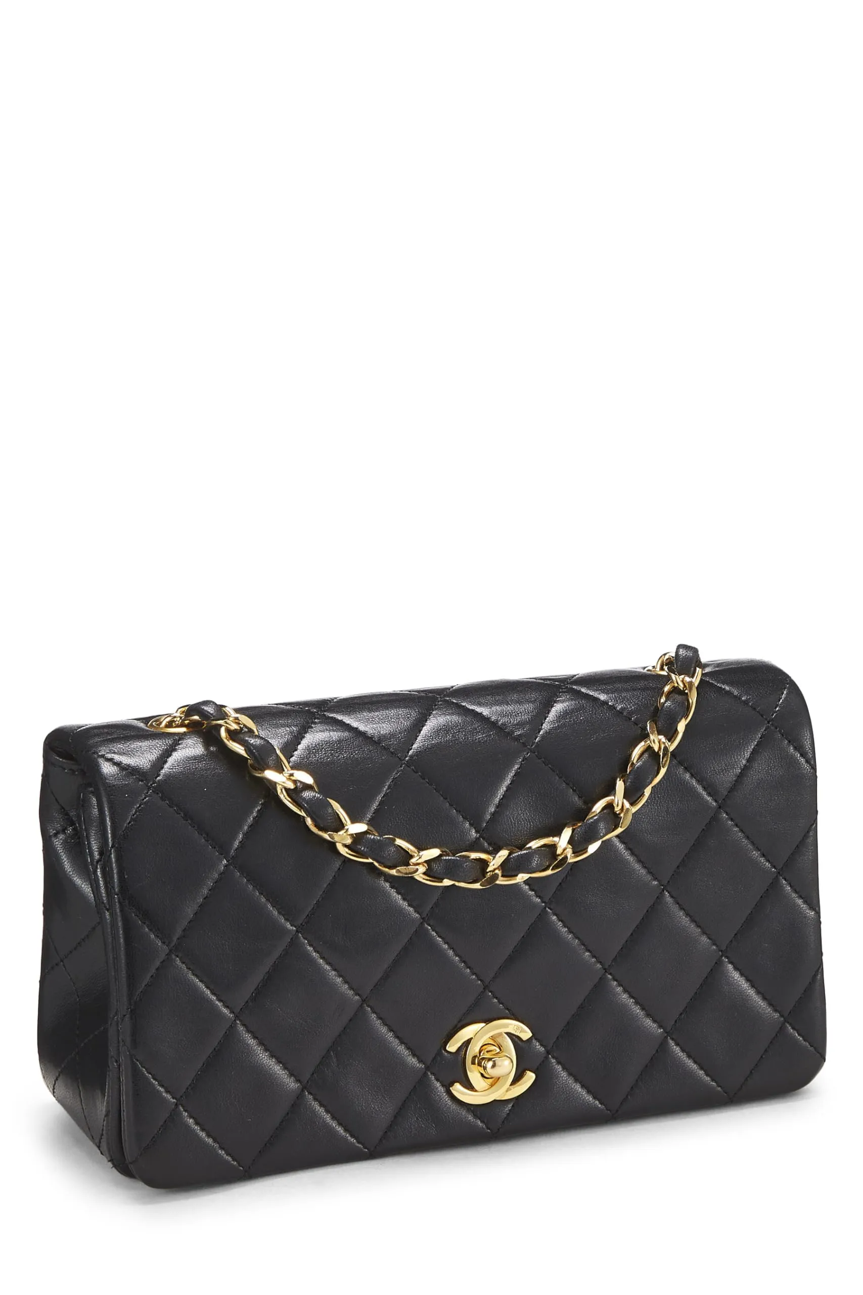Clearance sale  Mini, Full Black Chanel, Highly recommended Quilted Black Flap Lambskin