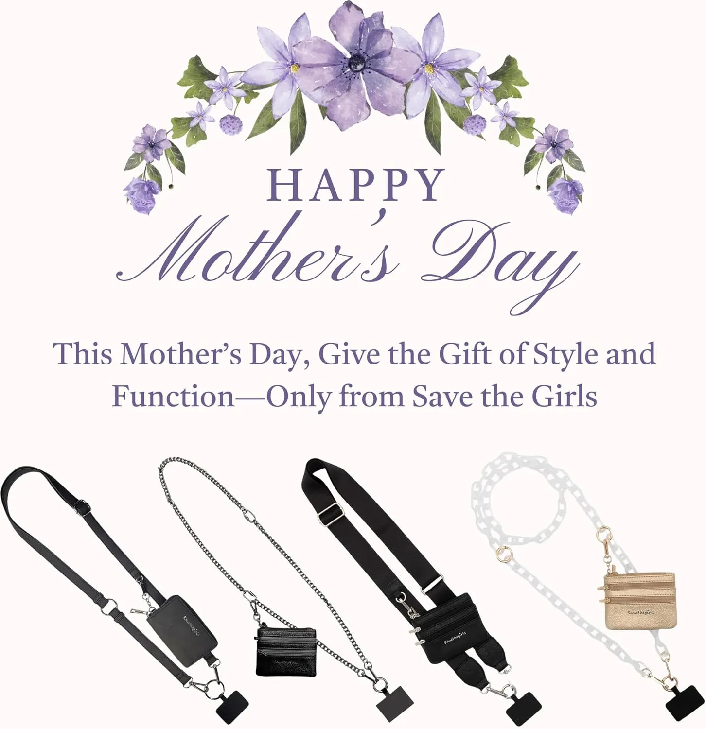 Clip and Go Phone Chain with Pouch (Purple - Purple Pouch) – Stylish Phone Lanyard Crossbody with Wallet for Women, Hands-Free Carrying and Adjustable Crossbody Chain Strap