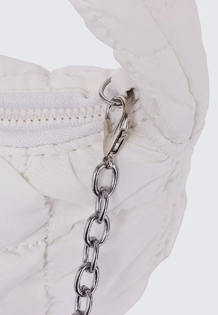 Cloe Mini Quilted Crossbody (White)
