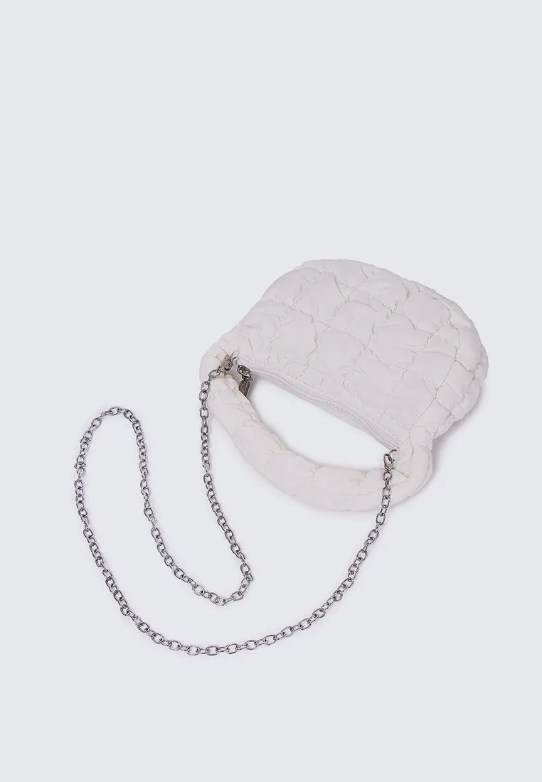 Cloe Mini Quilted Crossbody (White)