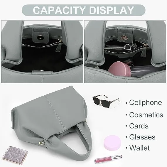 Cloud Pouch Bag - Dumpling Clutch Purse Handbag Leather Tote Shoulder Bag Retro Crossbody Bag