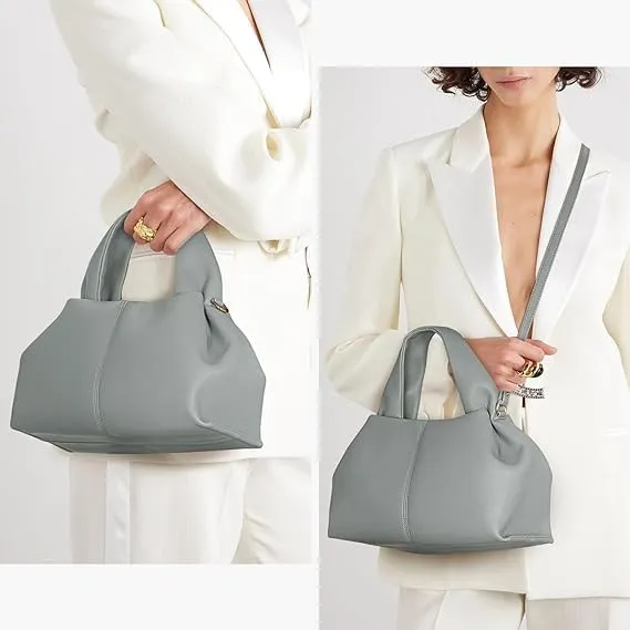 Cloud Pouch Bag - Dumpling Clutch Purse Handbag Leather Tote Shoulder Bag Retro Crossbody Bag