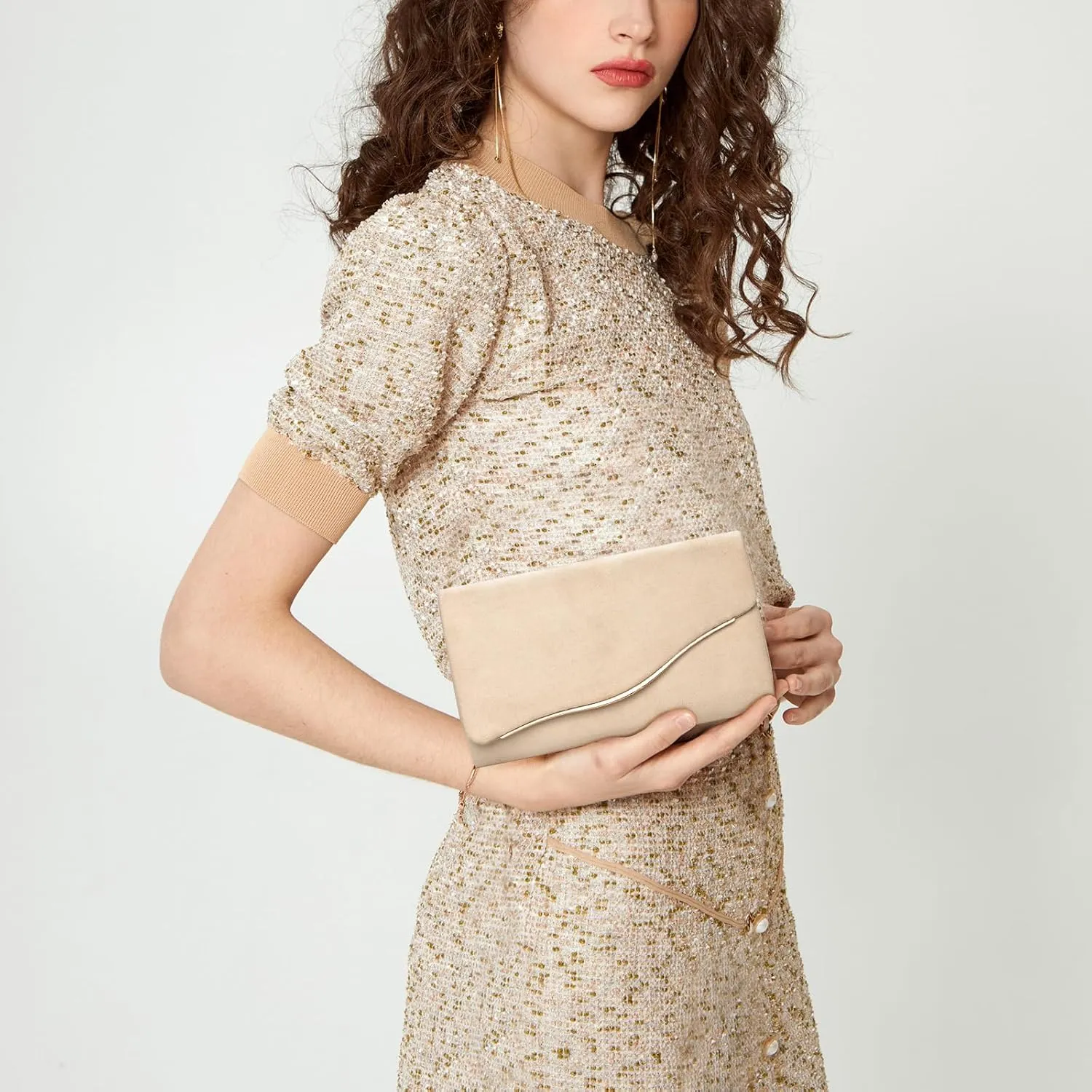 Clutch Purses for Women Evening Bag with Detachable Chain Small Sparkly Handbags for Party Wedding Evening Dress