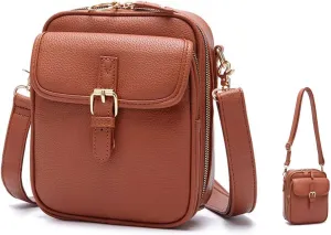 Collaboraten1 Crossbody Leather Bag, Purse Vintage Mini Messenger Bag, Anti-Theft, Multi-Slot Large Capacity Bag