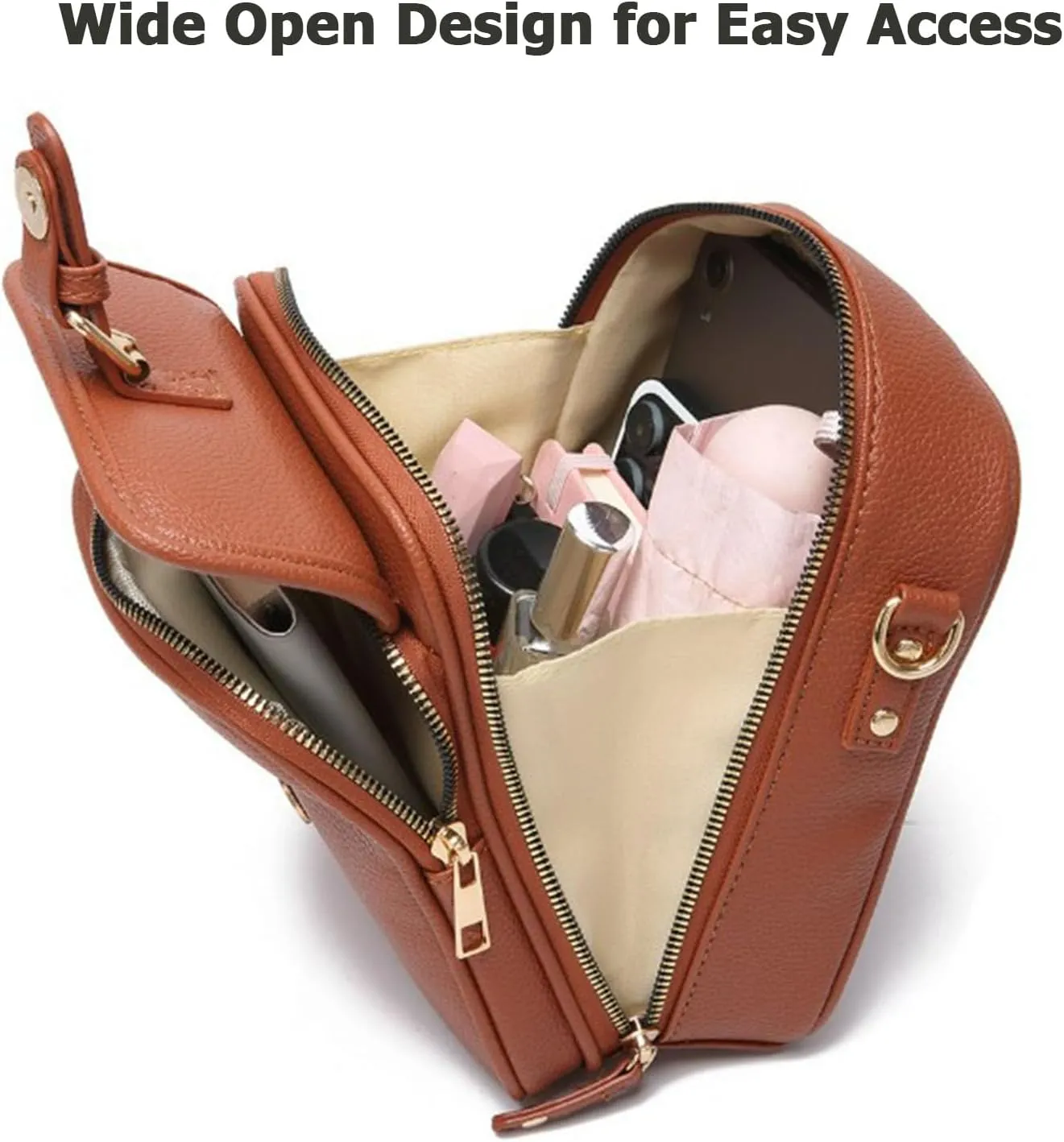 Collaboraten1 Crossbody Leather Bag, Urvashi Crossbody Leather Bag for Women Travel, Vintage Anti-Theft