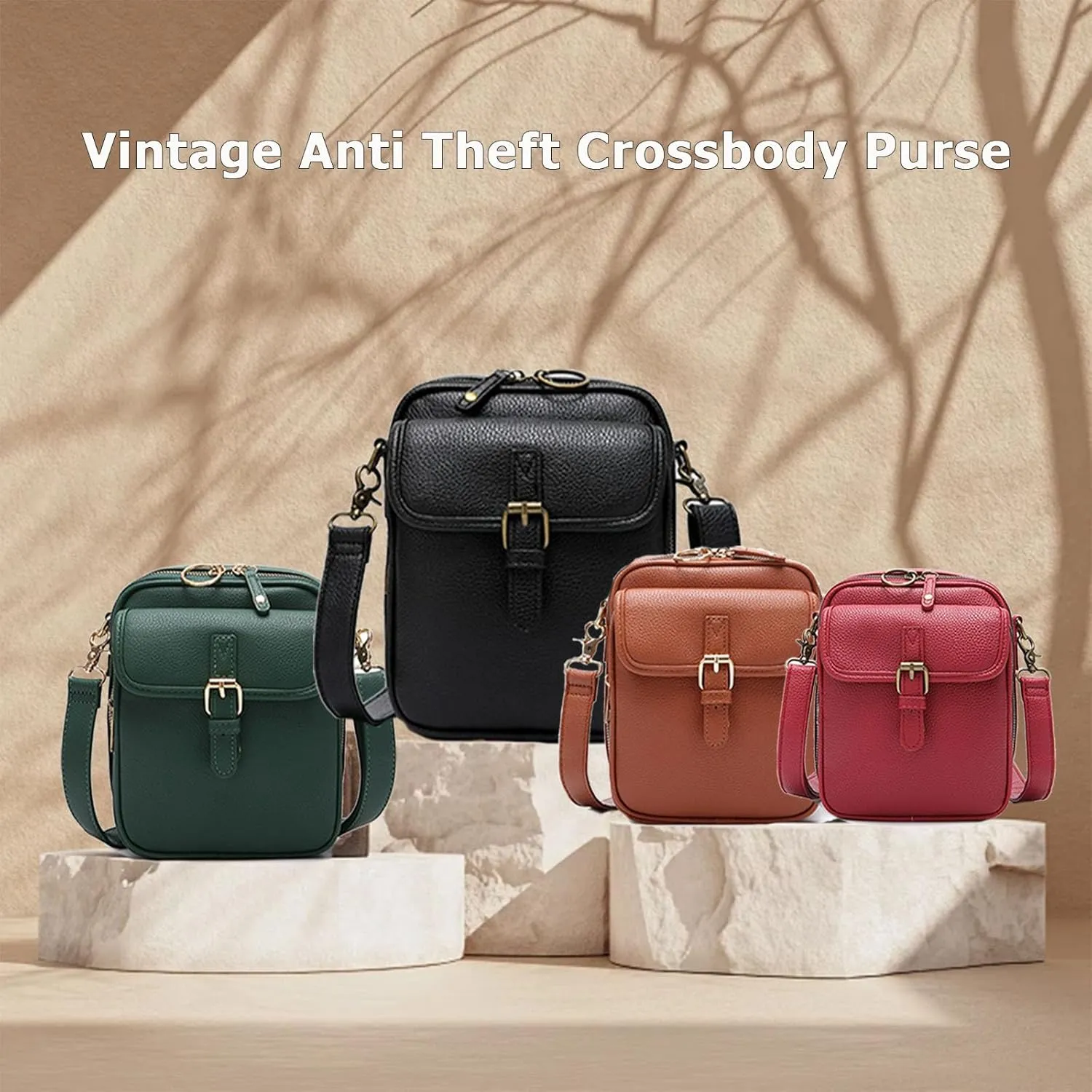 Collaboraten1 Crossbody Leather Bag, Urvashi Crossbody Leather Bag for Women Travel, Vintage Anti-Theft