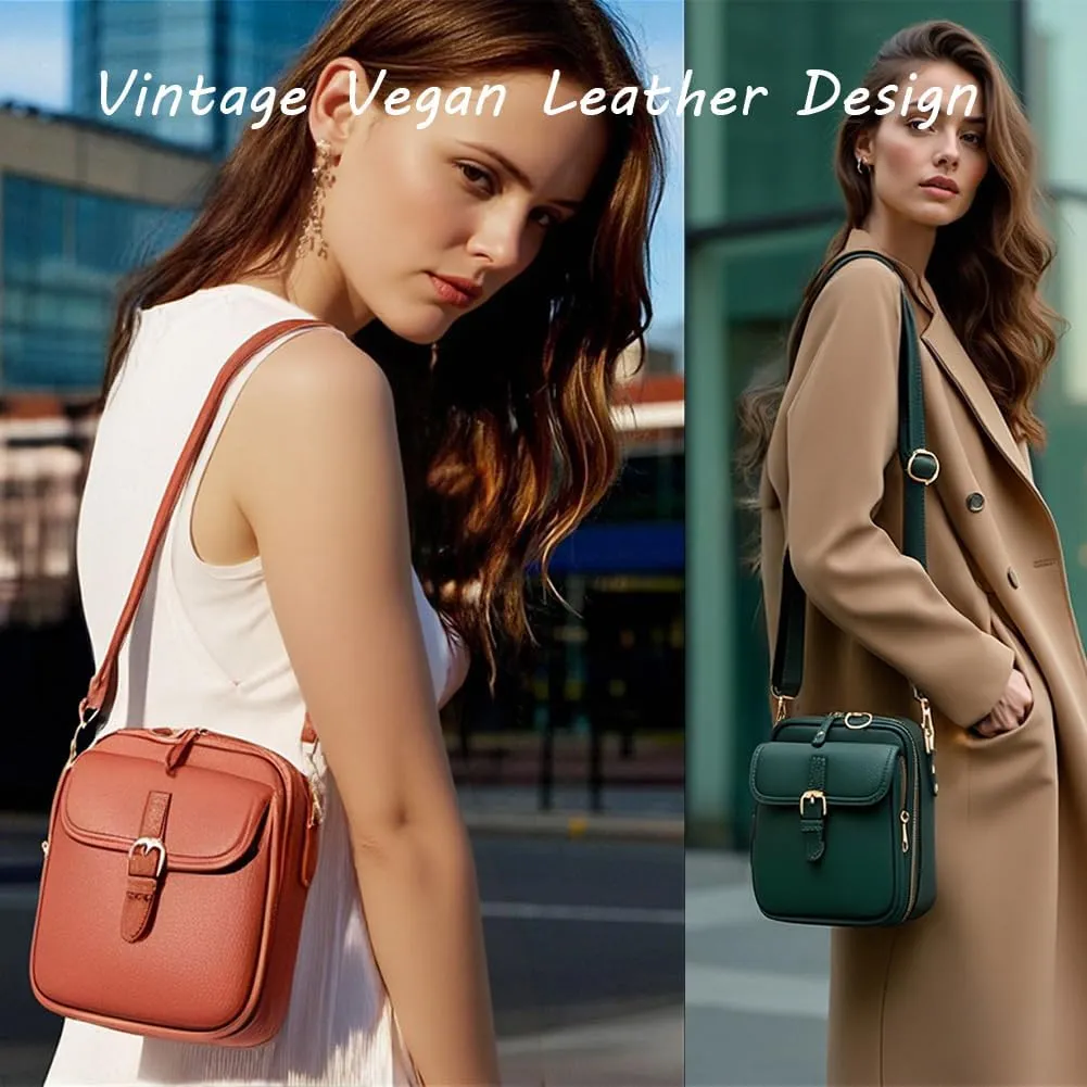 Collaboraten1 Crossbody Leather Bag, Urvashi Crossbody Leather Bag with built in wallet, Multi Vintage Messenger Bag