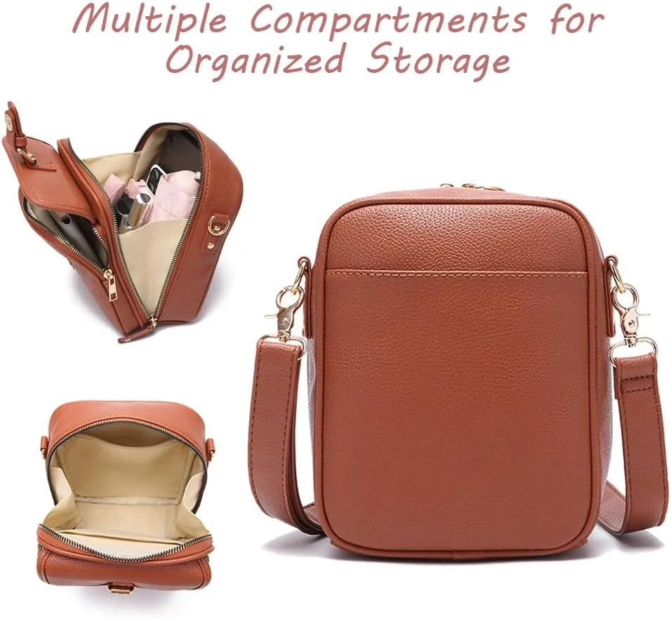 Collaboraten1 Crossbody Leather Bag, Urvashi Crossbody Leather Bag with built in wallet, Multi Vintage Messenger Bag