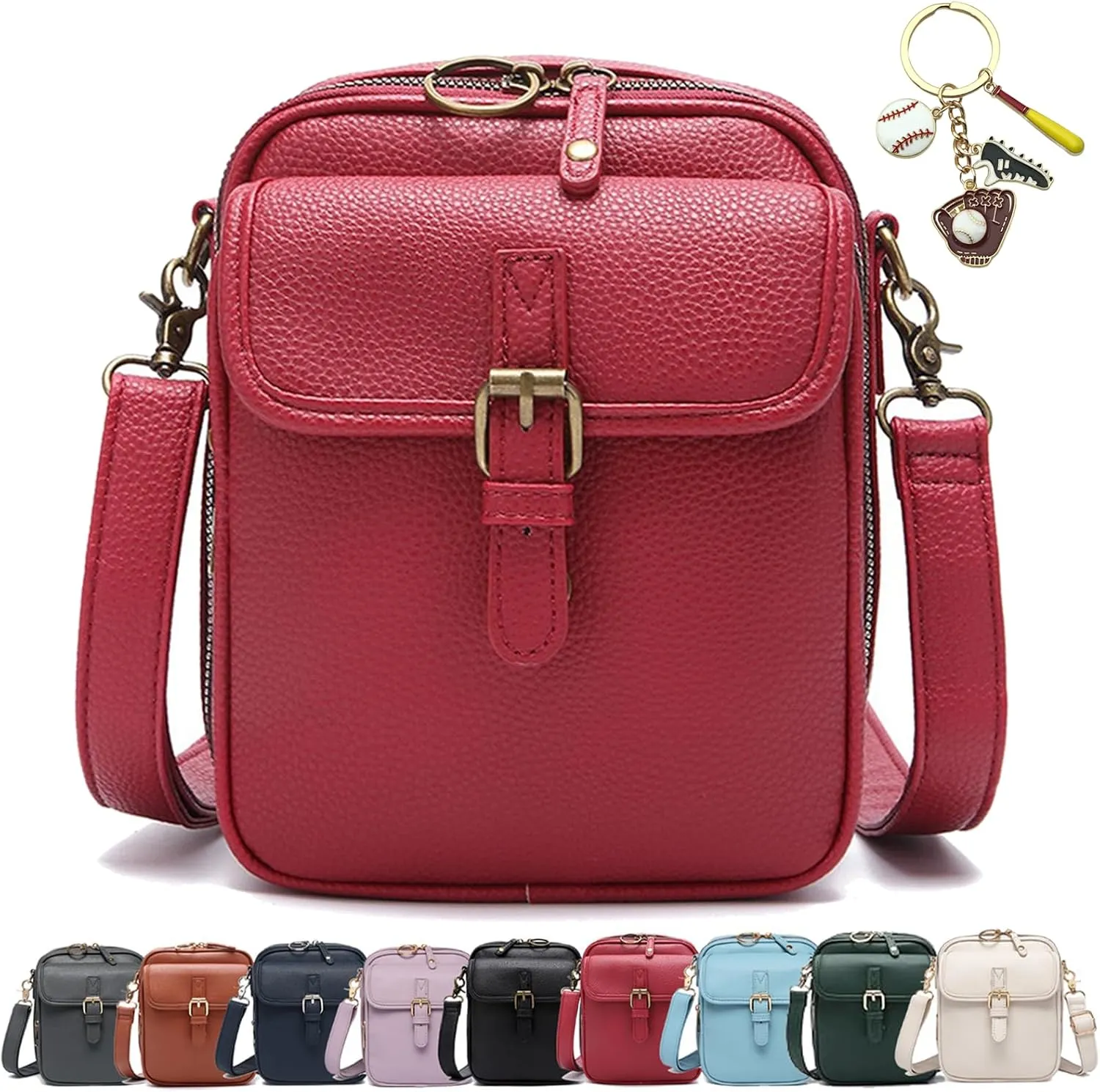 Collaboraten1 Crossbody Leather Bag, Urvashi Crossbody Leather Bag with built in wallet, Multi Vintage Messenger Bag