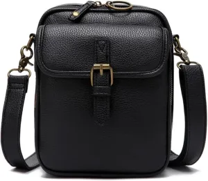 Collaboraten1 Urvashi Crossbody Leather Bag for Women - Anti-Theft Travel Shoulder Purse, Urvashi Crossbody Bag with Adjustable Strap Lightweight Durable Design (Black)