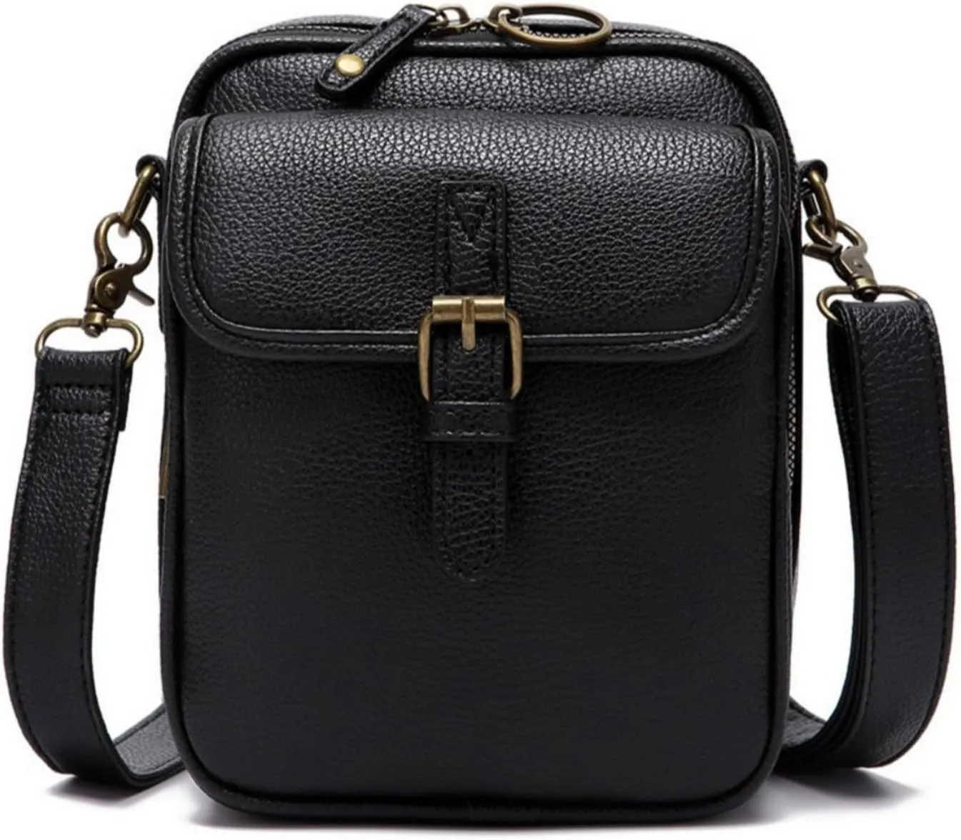 Collaboraten1 Urvashi Crossbody Leather Bag for Women - Anti-Theft Travel Shoulder Purse, Urvashi Crossbody Bag with Adjustable Strap Lightweight Durable Design (Black)