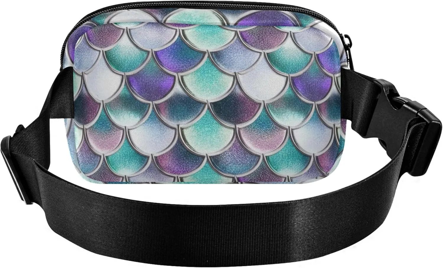 Colorful Scales Shades Turquoise Waterproof Women Fanny Packs Belt Bag Hip Pack Cartoon Crossbody Waist Bag