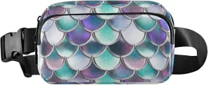 Colorful Scales Shades Turquoise Waterproof Women Fanny Packs Belt Bag Hip Pack Cartoon Crossbody Waist Bag