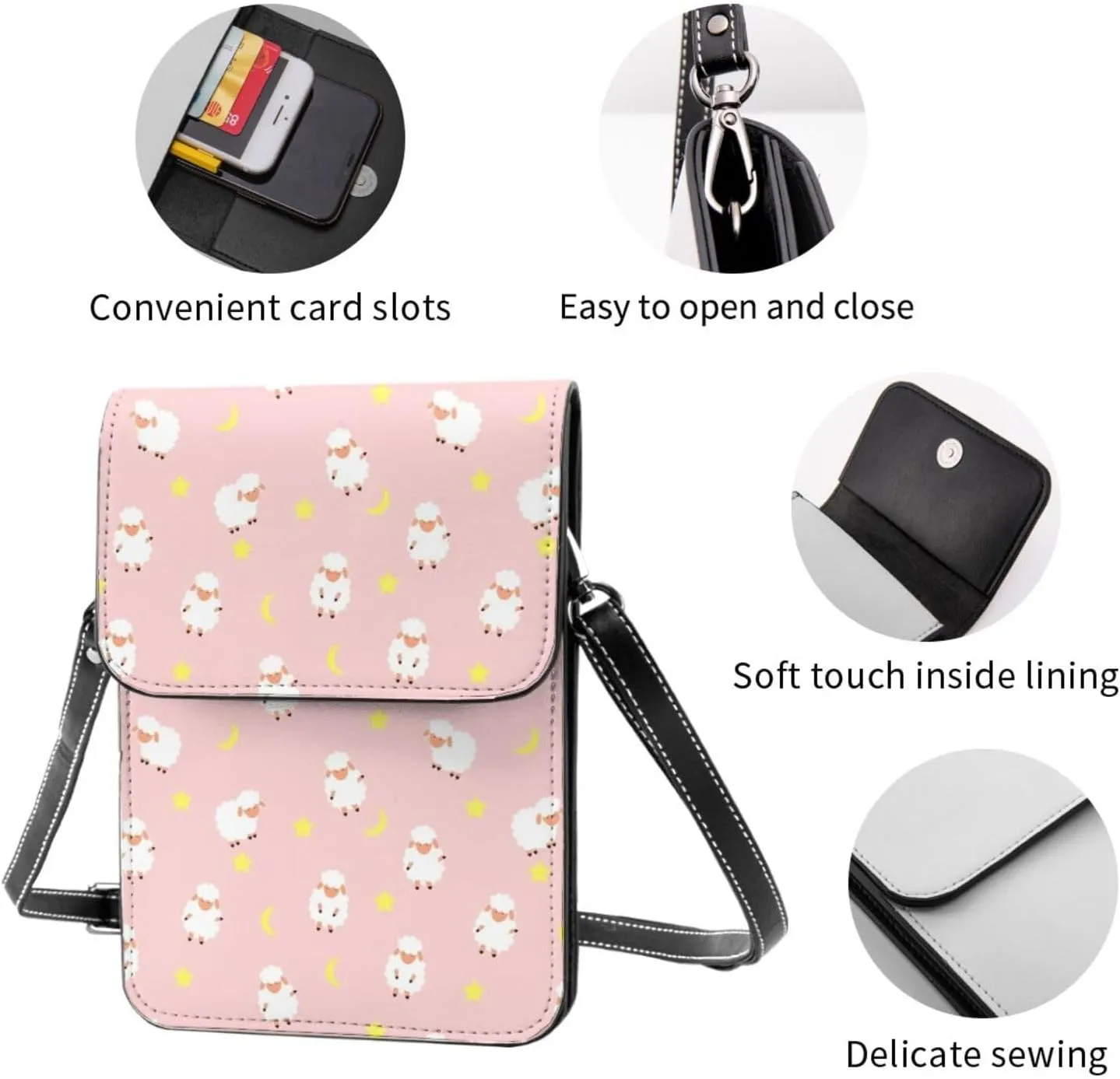 Colorful Watercolor Floral Cell Phone Purse Small Crossbody Bags For Women Men Wallet Purses With Adjustable Strap