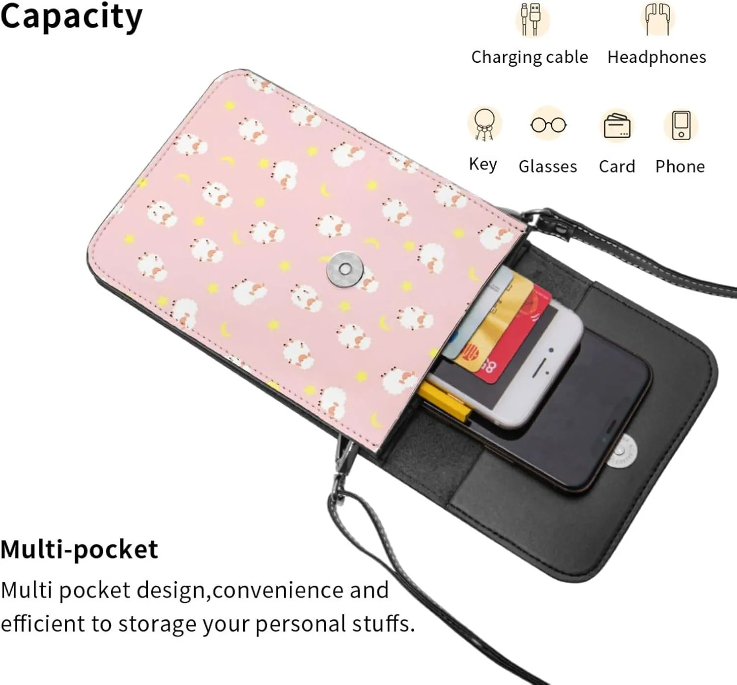 Colorful Watercolor Floral Cell Phone Purse Small Crossbody Bags For Women Men Wallet Purses With Adjustable Strap