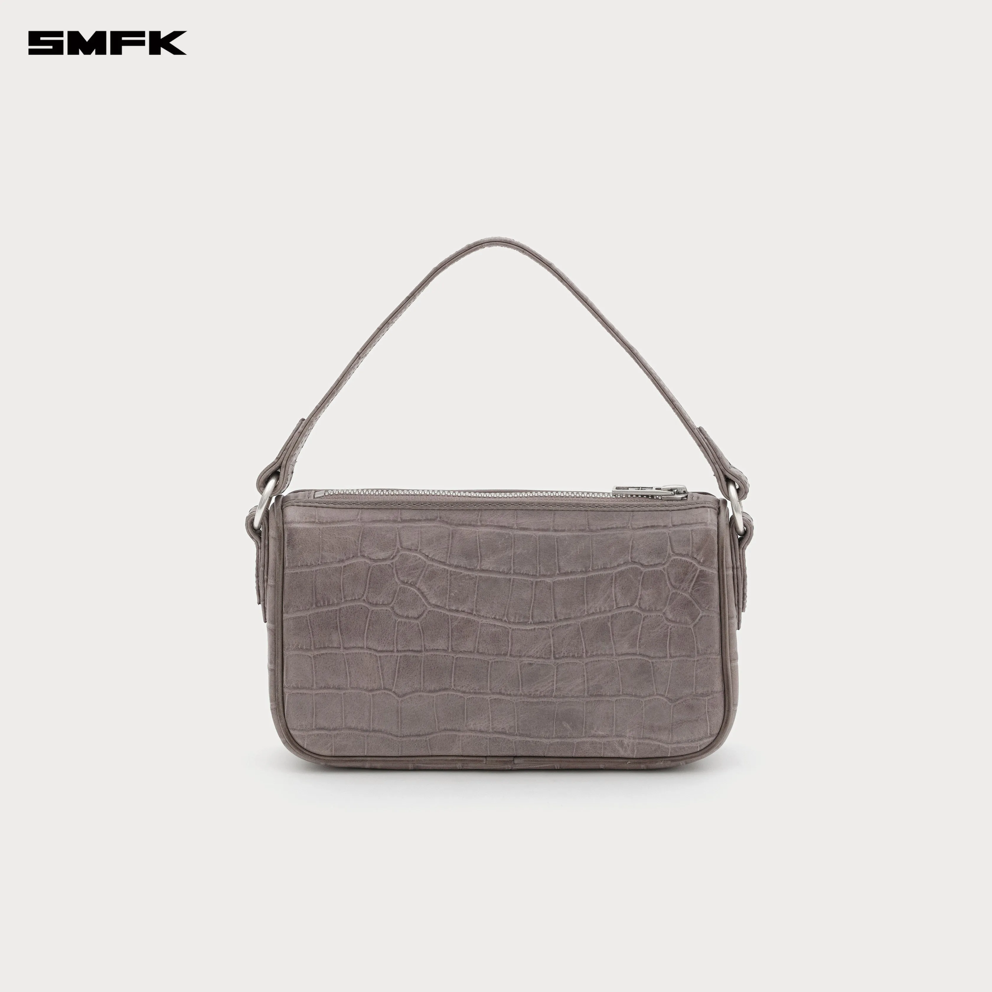 COMPASS BADGE HOLDER Leather Bag Gray (Small)