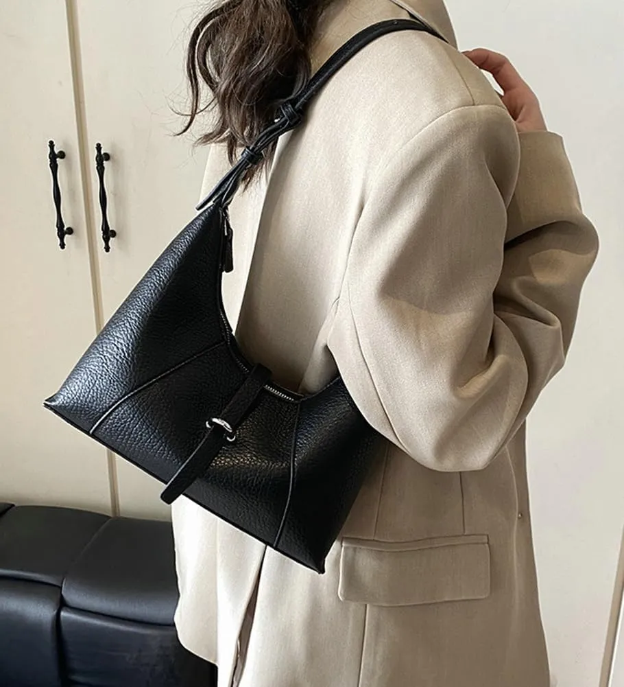 Crescent Shoulder Bag for Women Casual Pu Leather Crossbody Purse Trendy Adjustable Straps 2025