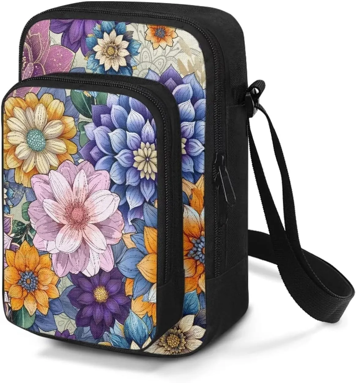 Cross-body Bag for Women Small Purse with Double Layer Zipper Pockets Shoulder Crossbody