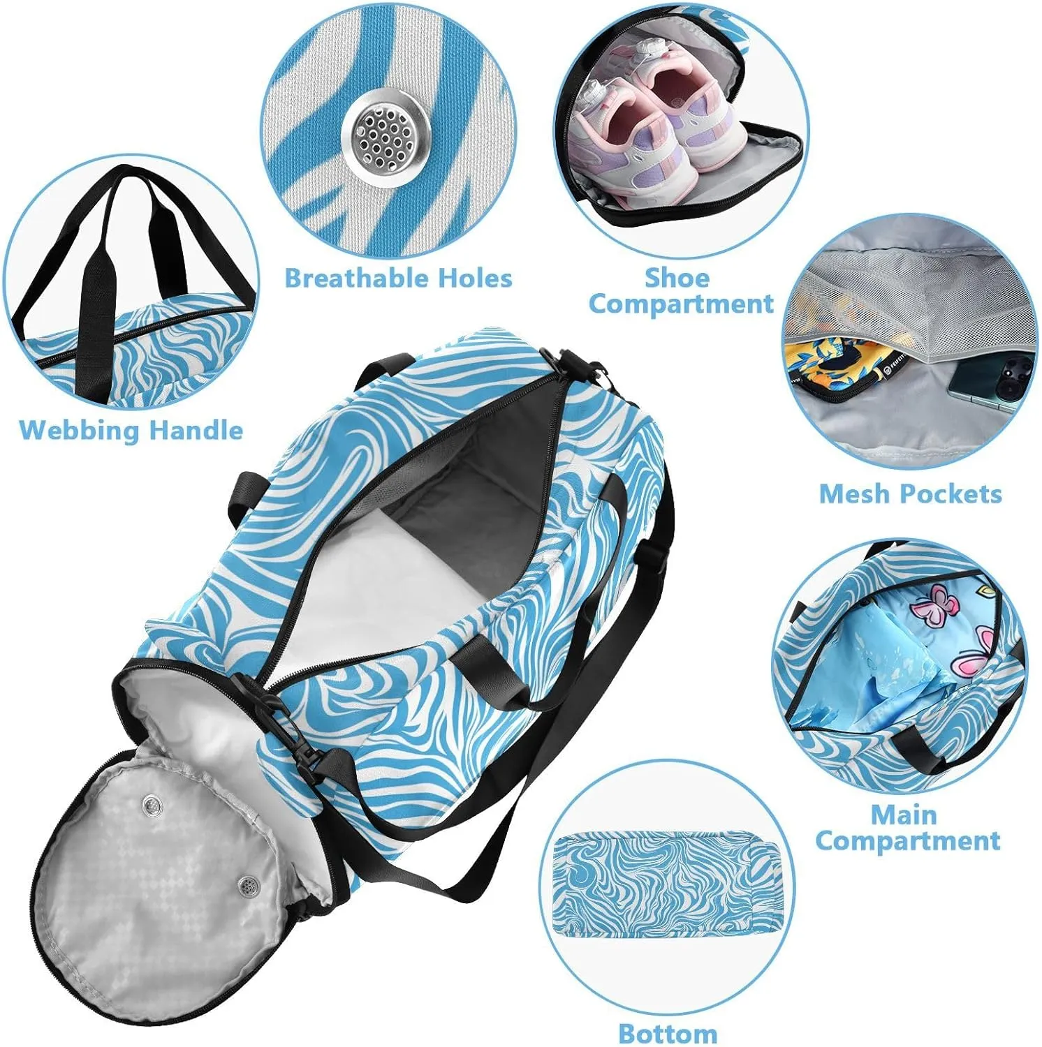 Cross Body Purse with Shoes Compartment Fashion Handbags for For Hiking Traveling