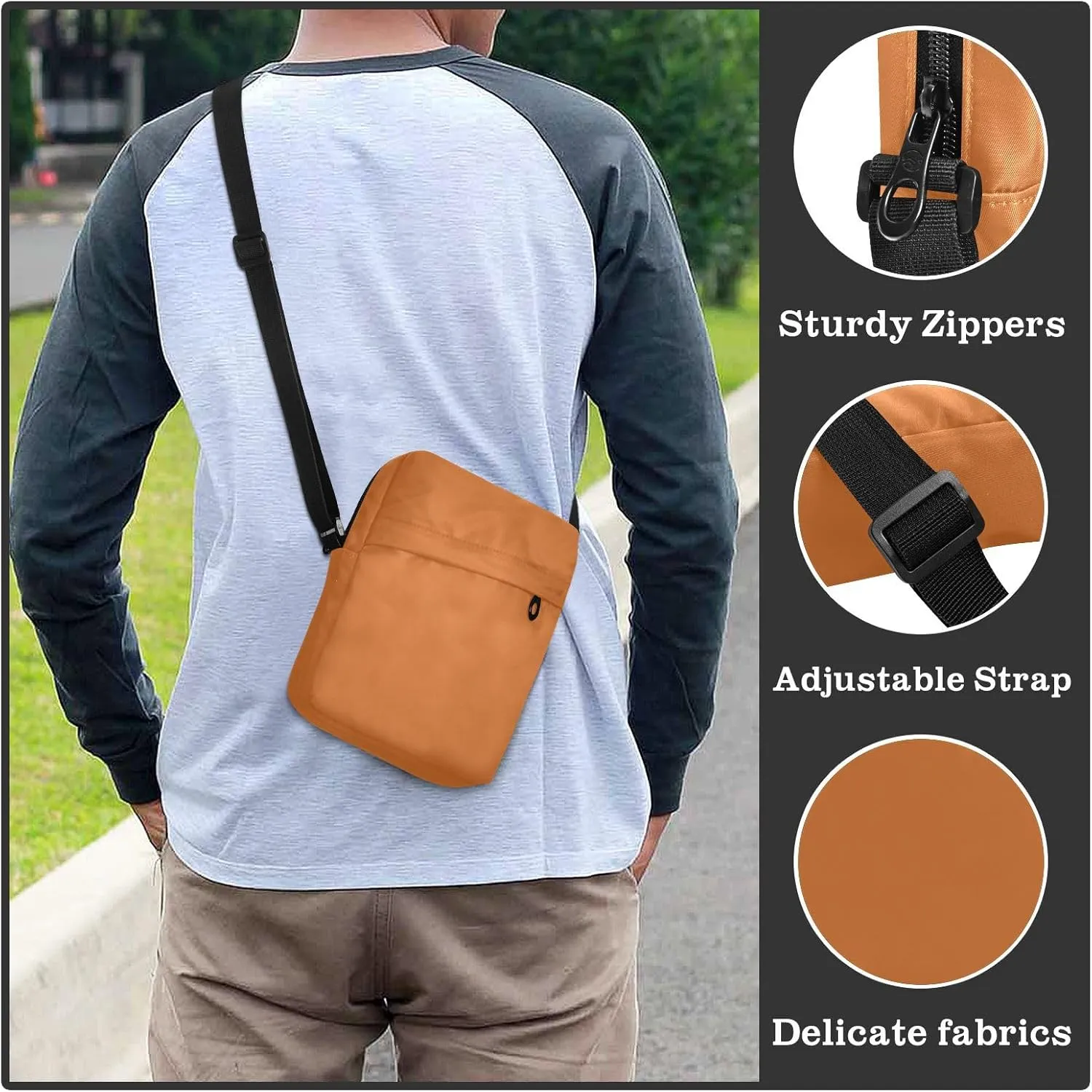 Crossbody Bag Black Messenger Bag for Women Men Purse Shoulder Bag Satchel Bag with Adjustable Strap Black
