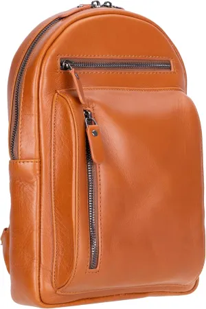 Crossbody Bag for Women, Adjustable Strap - Stylish Genuine Leather Front & Back Purse, Elegant Travel Bag (Chestnut Brown)