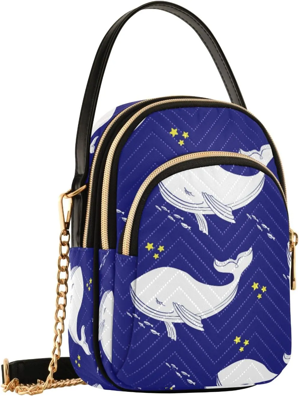 Crossbody Bag for Women, Sleep Whales Phone Purse Detachable Chain Bag Shoulder Handbag Wallet