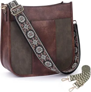 Crossbody Bag Women Vegan Leather Hobo Handbag Trendy Crossbody Shoulder Bag Purses For Women with 2 Adjustable Strap